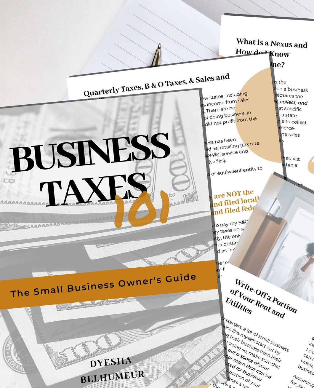 Business Taxes 101 E-Book
